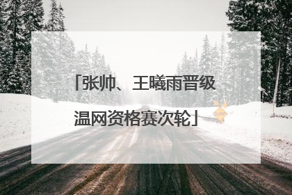 张帅、王曦雨晋级温网资格赛次轮