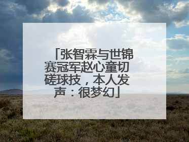 张智霖与世锦赛冠军赵心童切磋球技，本人发声：很梦幻