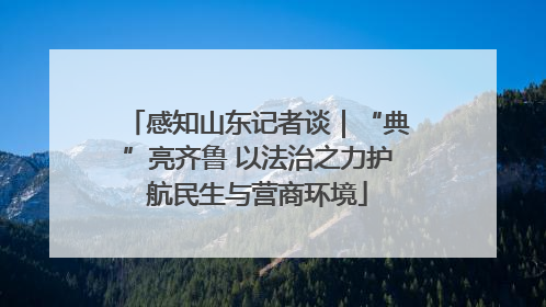 感知山东记者谈｜“典”亮齐鲁 以法治之力护航民生与营商环境