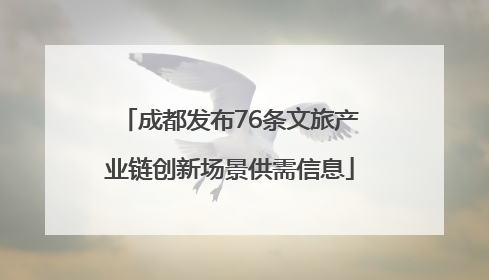 成都发布76条文旅产业链创新场景供需信息