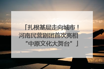 扎根基层走向城市！河南民营剧团首次亮相“中原文化大舞台”