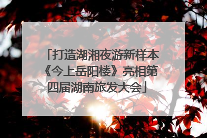 打造湖湘夜游新样本《今上岳阳楼》亮相第四届湖南旅发大会
