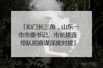 扣门长三角，山东一市市委书记、市长接连带队招商谋深度对接