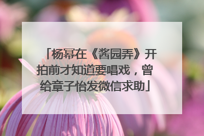 杨幂在《酱园弄》开拍前才知道要唱戏，曾给章子怡发微信求助