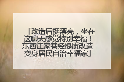 改造后挺漂亮，坐在这聊天感觉特别幸福！东西江家巷经提质改造变身居民自治幸福家