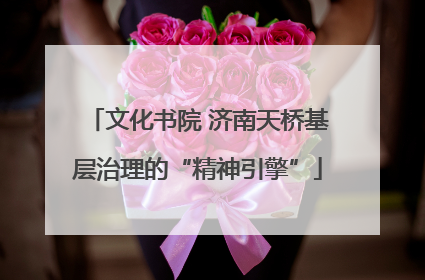 文化书院 济南天桥基层治理的“精神引擎”