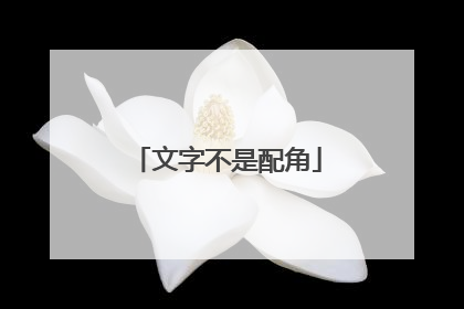 文字不是配角