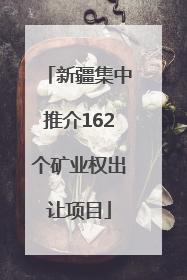 新疆集中推介162个矿业权出让项目