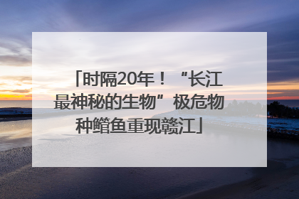 时隔20年！“长江最神秘的生物”极危物种鳤鱼重现赣江