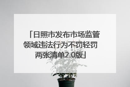 日照市发布市场监管领域违法行为不罚轻罚两张清单2.0版