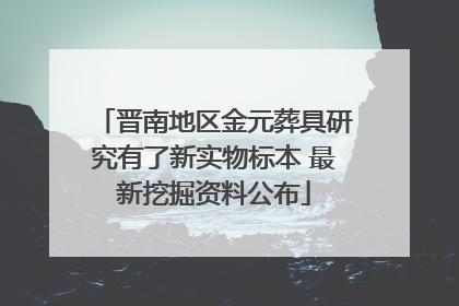 晋南地区金元葬具研究有了新实物标本 最新挖掘资料公布