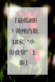 最低8折！黄州首批18家“小哥食堂”上新