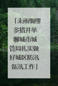 未雨绸缪 多措并举 聊城市城管局扎实做好城区防汛备汛工作
