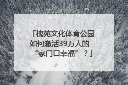 槐苑文化体育公园如何激活39万人的“家门口幸福”？