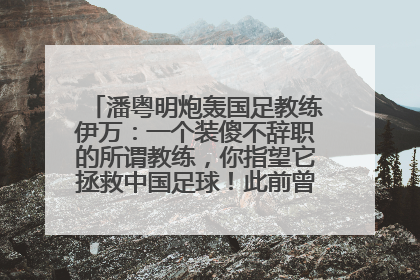 潘粤明炮轰国足教练伊万：一个装傻不辞职的所谓教练，你指望它拯救中国足球！此前曾多次发文评价国足