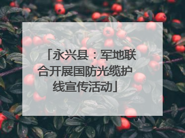 永兴县：军地联合开展国防光缆护线宣传活动