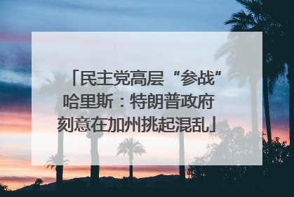 民主党高层“参战” 哈里斯：特朗普政府刻意在加州挑起混乱