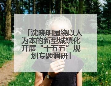 沈晓明围绕以人为本的新型城镇化开展“十五五”规划专题调研
