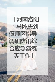 河南洛阳：马怀庆到偃师区指导调研防汛综合应急演练等工作