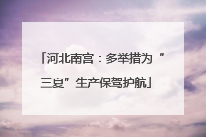 河北南宫：多举措为“三夏”生产保驾护航