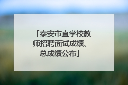 泰安市直学校教师招聘面试成绩、总成绩公布