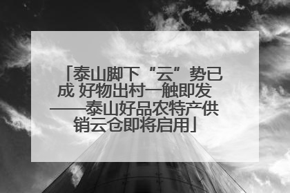 泰山脚下“云”势已成 好物出村一触即发——泰山好品农特产供销云仓即将启用