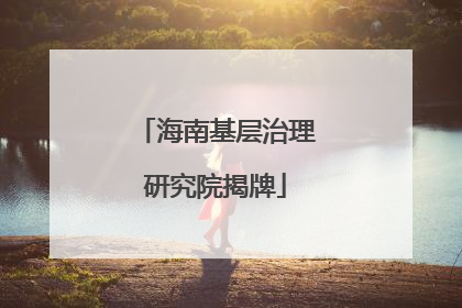 海南基层治理研究院揭牌
