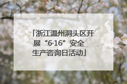 浙江温州洞头区开展“6·16”安全生产咨询日活动