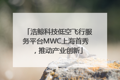 浩鲸科技低空飞行服务平台MWC上海首秀，推动产业创新