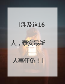 涉及这16人，泰安最新人事任免！