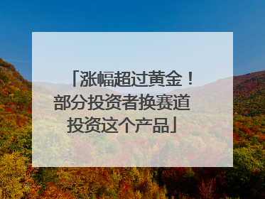 涨幅超过黄金！部分投资者换赛道投资这个产品