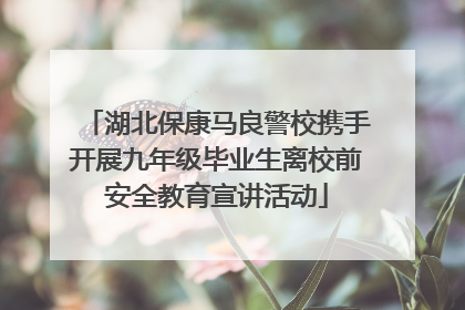 湖北保康马良警校携手开展九年级毕业生离校前安全教育宣讲活动