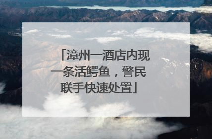 漳州一酒店内现一条活鳄鱼，警民联手快速处置