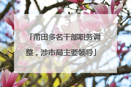 莆田多名干部职务调整，涉市局主要领导
