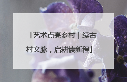 艺术点亮乡村｜续古村文脉，启耕读新程