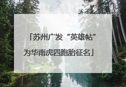 苏州广发“英雄帖”为华南虎四胞胎征名