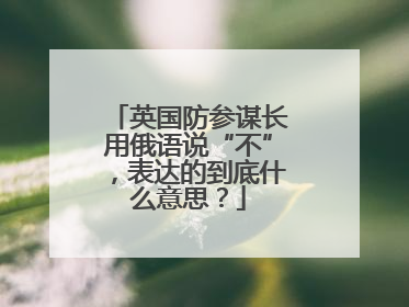 英国防参谋长用俄语说“不”，表达的到底什么意思？