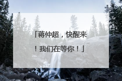蒋仲超，快醒来！我们在等你！