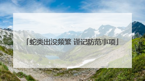 蛇类出没频繁 谨记防范事项