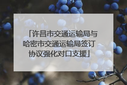 许昌市交通运输局与哈密市交通运输局签订协议强化对口支援