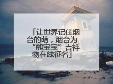 让世界记住烟台的萌，烟台为“熊宝宝”吉祥物在线征名