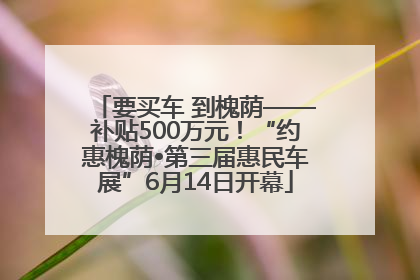 要买车 到槐荫——补贴500万元！“约惠槐荫•第三届惠民车展”6月14日开幕