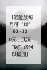 通勤族每月可“赚”80~100元，武汉“碳”路何以畅通