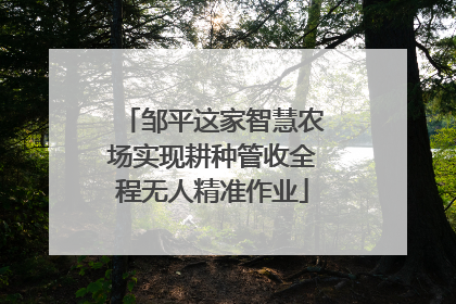邹平这家智慧农场实现耕种管收全程无人精准作业