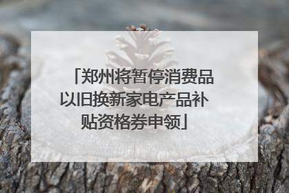 郑州将暂停消费品以旧换新家电产品补贴资格券申领