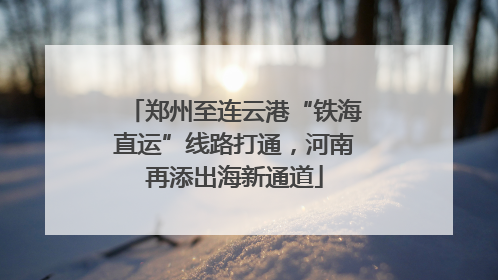 郑州至连云港“铁海直运”线路打通，河南再添出海新通道