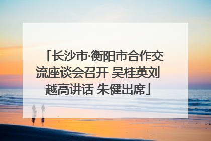 长沙市·衡阳市合作交流座谈会召开 吴桂英刘越高讲话 朱健出席