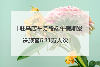 驻马店车务段端午假期发送旅客6.31万人次