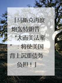 马斯克再度炮轰特朗普 “大而美法案”：将使美国背上沉重债务负担！