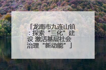 龙南市九连山镇：探索“三化”建设 激活基层社会治理“新动能”